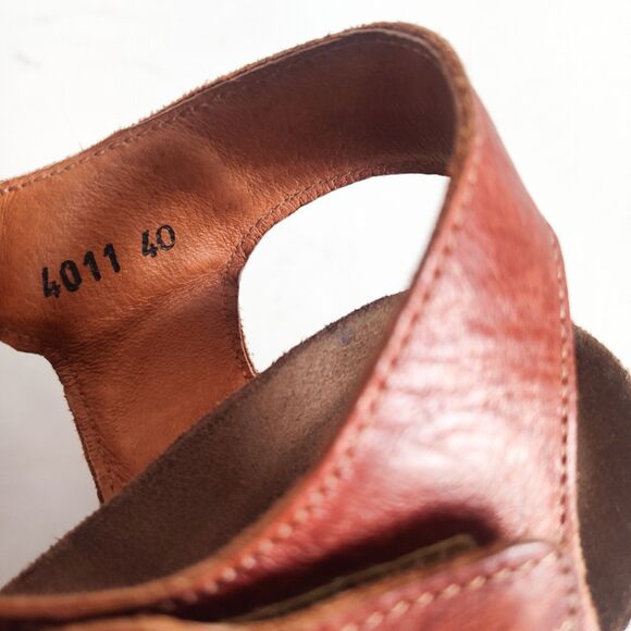 Taos Sandals Size 8.5 - 9 /40 Carousel 3 Brown Leather 3" Wedge Open Toe Comfort - Picture 9 of 10